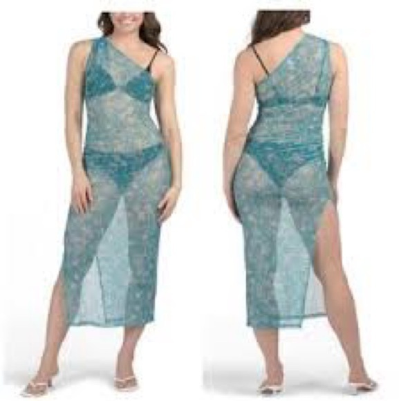 Hutch Aura Sheer Swim Cover-Up Light Blue Riviera Medium NWT - Picture 2 of 4